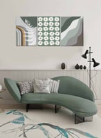 طقم من ٣ لوحات مودرن بتصميم فن تجريدي أوراق شجر وز...