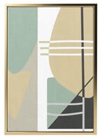 لوحة كانفاس على إطار خشبي بتصميم فن تجريدي