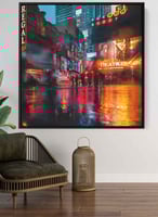 لوحة كانفاس مربع على إطار خشبي، تصميم مدينة نيويور...