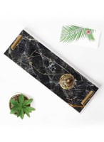 صينية تقديم مصنوعة من الأكريليك بمقابض معدنية ذهبي...