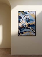 لوحات تجريدية تعبيرية كانفاس بتصميم حصان جامح