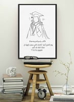 لوحة كانفاس للتهنئة بالتخرج بإسم الخريجة وتصميم عم...