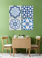 طقم من ٤ لوحات كانفاس مربع على إطار خشبي، تصميم أن...