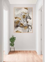 لوحة كانفاس على إطار خشبي، تصميم فن تجريدى لحصان ا...