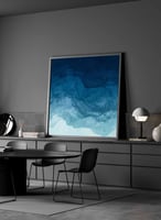 لوحة كانفاس مربع على إطار خشبي، تصميم فن تجريدي لم...