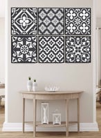 طقم من ٦ لوحات كانفاس مربع على إطار خشبي، تصميم اش...