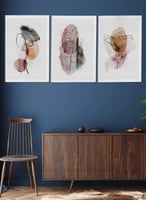 طقم من ٣ لوحات كانفاس على إطار خشبي، تصميم رسم بال...