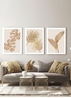 طقم من 3 لوحات كانفاس على إطار خشبي، تصميم رسم لأو...