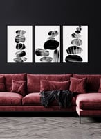 طقم من ٣ لوحات كانفاس على إطار خشبي، تصميم رسم تجر...