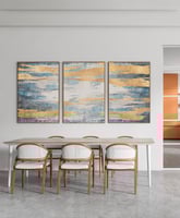 طقم من ٣ لوحات كانفاس على إطار خشبي، تصميم رسم تجر...