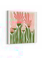 لوحة كانفاس على إطار خشبي بتصميم فن تجريدي للزهور...