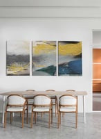 طقم من ٣ لوحات كانفاس على إطار خشبي، تصميم جدارية...