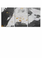 طقم من ٣ لوحات كانفاس على إطار خشبي، تصميم تجريدي،...