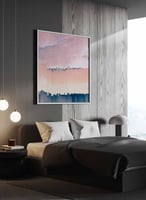 لوحة كانفاس مربع على إطار خشبي، تصميم فن تجريدي لل...