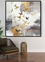 لوحة كانفاس مربع على إطار خشبي بتصميم فن زيتي للفر...