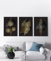 طقم من ٣ لوحات كانفاس على إطار خشبي، تصميم رسم تجر...