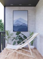 لوحة كانفاس على إطار خشبي، تصميم مشهد جميل للجبال...