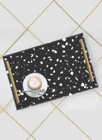 صينية تقديم مصنوعة من الأكريليك مزخرفة بتصميم داكن...