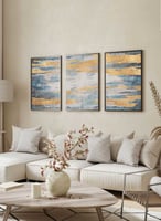 طقم من ٣ لوحات كانفاس على إطار خشبي، تصميم رسم يدو...