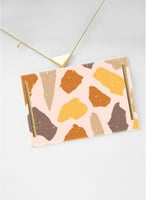 صينية تقديم مصنوعة من الأكريليك بمقابض معدنية ذهبي...