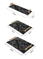 صينية تقديم مصنوعة من الأكريليك بمقابض معدنية ذهبي...