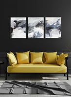 طقم من ٣ لوحات كانفاس على إطار خشبي، تصميم رسم تجر...