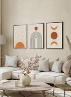 طقم من ٣ لوحات كانفاس على إطار خشبي، تصميم رسم تجر...