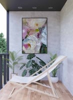 لوحة كانفاس بتصميم فن تجريدى للزهور