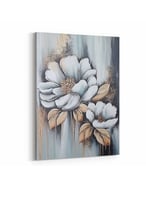 لوحة كانفاس على إطار خشبي، تصميم فن تجريدى للزهور،...