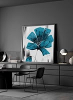 لوحة كانفاس مربع على إطار خشبي، تصميم نمط فنى لزهر...