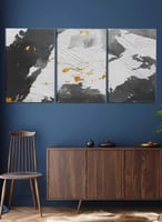 طقم من ٣ لوحات كانفاس على إطار خشبي، تصميم تجريدي،...