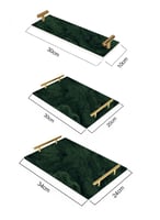 صينية تقديم مصنوعة من الأكريليك بمقابض معدنية ذهبي...