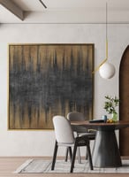 لوحة كانفاس مربع على إطار خشبي، تصميم فن تجريدي، ل...