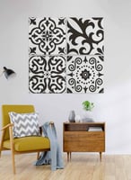 طقم من ٤ لوحات كانفاس مربع على إطار خشبي، تصميم أش...