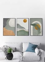 طقم من 3 لوحات كانفس بتصميم الشجرة والقمر