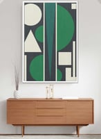 لوحة كانفاس على إطار خشبي بتصميم فن تجريدي أشكال م...