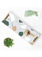 صينية تقديم مصنوعة من الأكريليك بمقابض معدنية ذهبي...