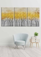 طقم من 3 لوحات كانفاس بتصميم تجريدي