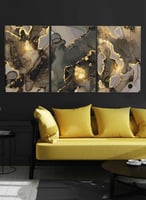 طقم 3 لوحات رسم تجريدي تصميم متوهج