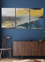 طقم من ٣ لوحات كانفاس على إطار خشبي، تصميم جدارية...