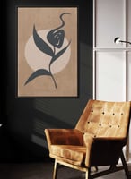 لوحة كانفاس بتصميم فن تجريدي زهرة