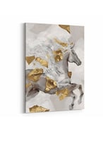 لوحة كانفاس على إطار خشبي، تصميم فن تجريدى لحصان ا...