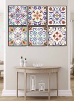 طقم من ٦ لوحات كانفاس مربع على إطار خشبي، تصميم سي...