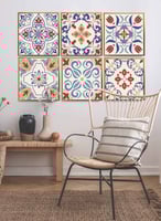 طقم من ٦ لوحات كانفاس مربع على إطار خشبي، تصميم سي...