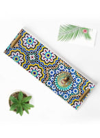 صينية تقديم مصنوعة من الأكريليك بمقابض معدنية ذهبي...