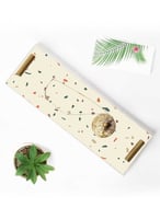 صينية تقديم مصنوعة من الأكريليك بمقابض معدنية ذهبي...