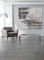 لوحة كانفاس مربع على إطار خشبي، تصميم فن تجريدي، ل...