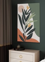 لوحه كبيره كانفاس بتصميم أوراق شجر