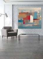 لوحات زيتية بسيطة بتصميم فن زيتي ملون واطار خشبي م...