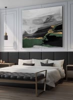 لوحة كانفاس مربع على إطار خشبي، تصميم فن زيتي ، لل...